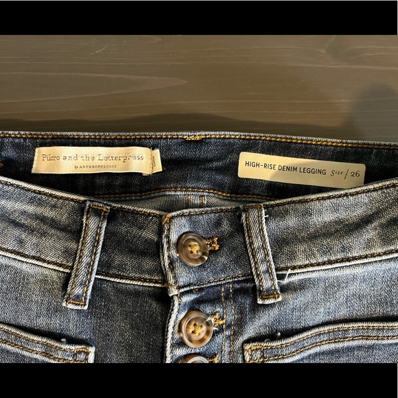 Pilcro And The Letterpress Anthropologie High Rise Denim Leggings - Picture 8 of 12